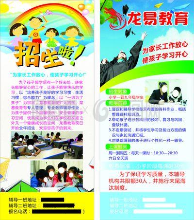 龍易教育學習培訓招生學校彩頁宣傳單